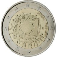 España  2015 2 € euros conmemorativos XXX Aniversario bandera