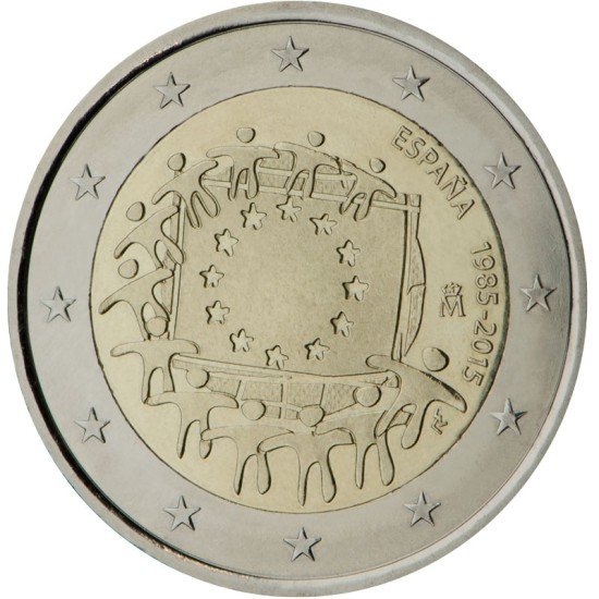 España  2015 2 € euros conmemorativos XXX Aniversario bandera