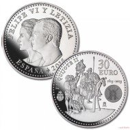 España 2015  30 Euros de plata 30€  IV Centenario de El Quijote 