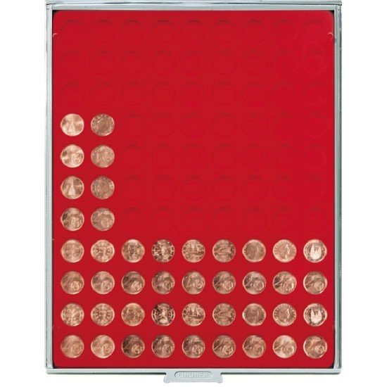 Lindner 2502 Bandeja 19,25 mm para monedas con 99 hoyos redondos 