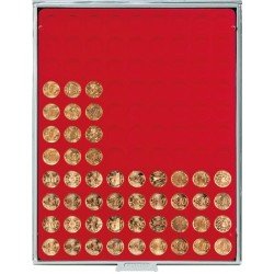 Lindner 2550 Bandeja 20 mm para monedas con 99 hoyos redondos Lindner 2550 Bandeja 20 mm para monedas con 99 hoyos redondos