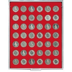 Lindner 2107 Bandeja 27,5 mm para monedas con 42 hoyos redondos Lindner 2107 Bandeja 27,5 mm para monedas con 42 hoyos redondos