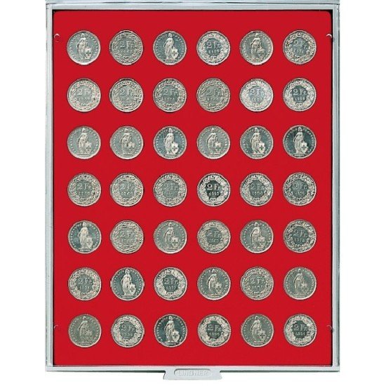 Lindner 2107 Bandeja 27,5 mm para monedas con 42 hoyos redondos