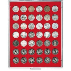 Lindner 2105 Bandeja 29,5 mm para monedas con 42 hoyos redondos Lindner 2105 Bandeja 29,5 mm para monedas con 42 hoyos redondos