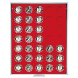 Lindner 2111 Bandeja 32,5 mm para monedas con 35 hoyos redondos Lindner 2111 Bandeja 32,5 mm para monedas con 35 hoyos redondos
