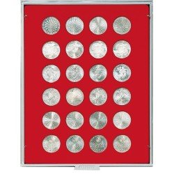 Lindner 2110 Bandeja 32,5 mm para monedas con 24 hoyos redondos Lindner 2110 Bandeja 32,5 mm para monedas con 24 hoyos redondos