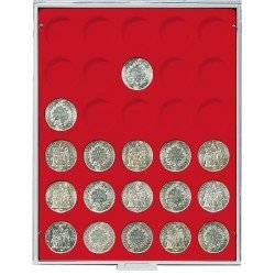 Lindner 2161 Bandeja 37 mm para monedas con 30 hoyos redondos