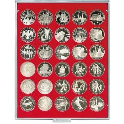 Lindner 2106 Bandeja 39 mm para monedas con 30 hoyos redondos Lindner 2106 Bandeja 39 mm para monedas con 30 hoyos redondos