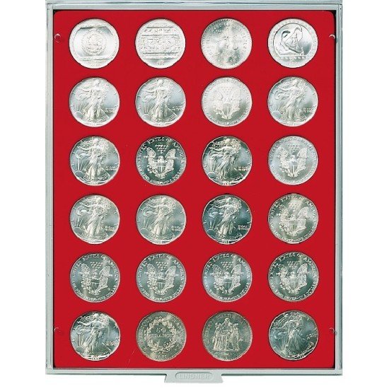 Lindner 2160 Bandeja 41 mm para monedas con 24 hoyos redondos