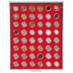Lindner 2548 Bandeja 26 mm para monedas con 48 huecos redondos en cápsulas Lindner 2548 Bandeja 26 mm para monedas con 48 huecos redondos en cápsulas