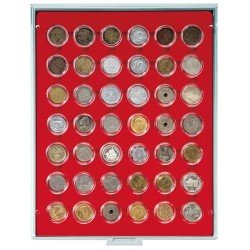 Lindner 2529 Bandeja 29,5 mm para monedas con 42 huecos redondos en cápsulas 