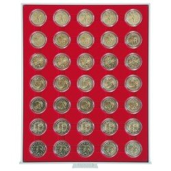 Lindner 2530 Bandeja 32 mm para monedas con 35 huecos redondos en cápsulas Lindner 2530 Bandeja 32 mm para monedas con 35 huecos redondos en cápsulas
