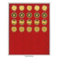 Lindner 2535 Bandeja 34 mm para monedas con 35 huecos redondos en cápsulas Lindner 2535 Bandeja 34 mm para monedas con 35 huecos redondos en cápsulas