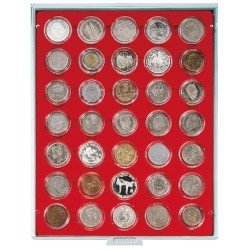 Lindner 2225 Bandeja 36 mm para monedas con 35 huecos redondos en cápsulas Lindner 2225 Bandeja 36 mm para monedas con 35 huecos redondos en cápsulas