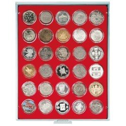 Lindner 2226 Bandeja 39,5 mm para monedas con 30 huecos redondos en cápsulas Lindner 2226 Bandeja 39,5 mm para monedas con 30 huecos redondos en cápsulas
