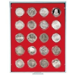 Lindner 2103 Bandeja 42 mm para monedas con 20 huecos redondos en cápsulas Lindner 2103 Bandeja 42 mm para monedas con 20 huecos redondos en cápsulas