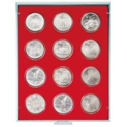 Lindner 2554 Bandeja 54 mm para monedas con 12 huecos redondos en cápsulas Lindner 2554 Bandeja 54 mm para monedas con 12 huecos redondos en cápsulas