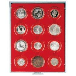 Lindner 2212 Bandeja 58 mm para monedas con 12 huecos redondos en cápsulas Lindner 2212 Bandeja 58 mm para monedas con 12 huecos redondos en cápsulas