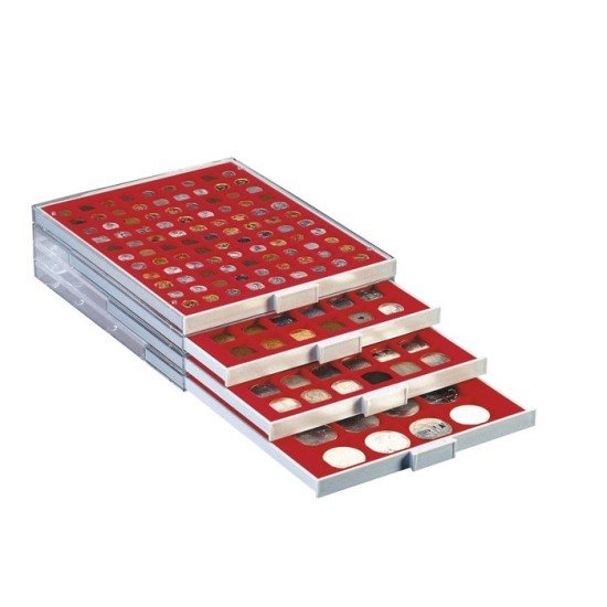 Lindner 2124 Bandeja 42 mm para monedas con 24 huecos cuadrados