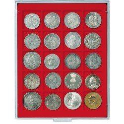 Lindner 2120 Bandeja 47 mm para monedas con 20 huecos cuadrados
