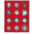 Lindner 2213 Bandeja 68 mm para monedas con 12 huecos cuadrados 