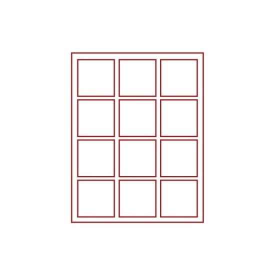 Lindner 2812 Bandeja doble 66 x 66 mm compartimentos cuadrados 12 monedas
