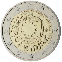 Grecia 2015 2 € euros conmemorativos XXX Aniversario bandera