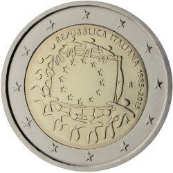 Italia 2015 2 € euros conmemorativos XXX Aniversario bandera Italia 2015 2 € euros conmemorativos XXX Aniversario bandera