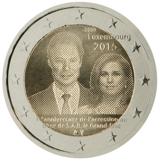 Luxemburgo 2015 2 € euros conmemorativos Entronización Duque Enrique Luxemburgo 2015 2 € euros conmemorativos Entronización Duque Enrique