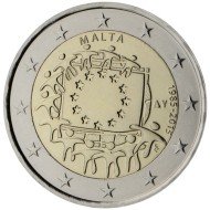 Malta  2015 2 € euros conmemorativos XXX Aniversario bandera