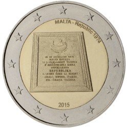 Malta 2015 2 € euros conmemorativos República de Malta 1974