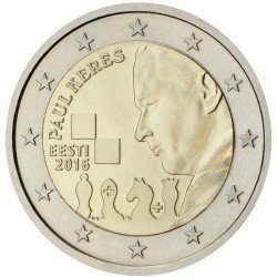 Estonia  2016 2 € euros conmemorativos Ajedrez  Cent. Paul Keres  