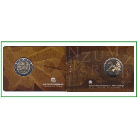 Lituania 2015 Cartera Oficial Coin Card Moneda 2 € conm Idioma lituano Lituania 2015 Cartera Oficial Coin Card Moneda 2 € conm Idioma lituano