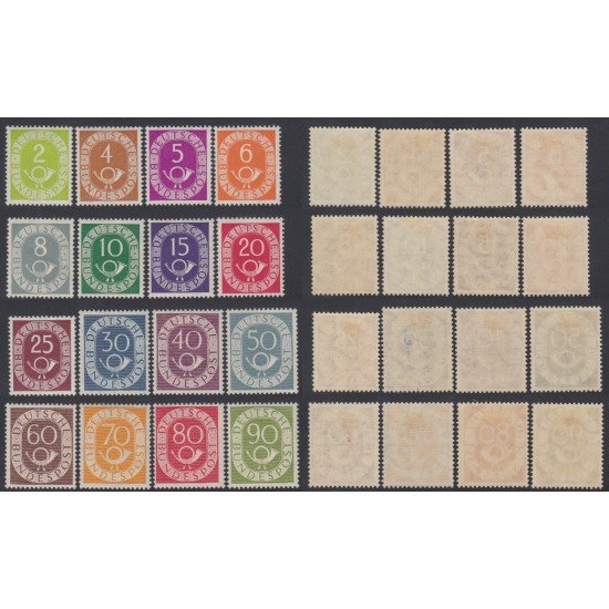 Alemania Federal Germany Yvert 9/24 SC#670/85# 123/38 1951 - 52 Corneta Postal MH Alemania Federal Germany Yvert 9/24 SC#670/85# 123/38 1951 - 52 Corneta Postal MH