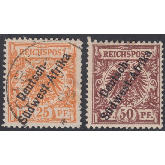 Africa Sur South Africa Colonia Alemana Germany Nº 5 y 6 1897 Aguila Eagle Usado y MH