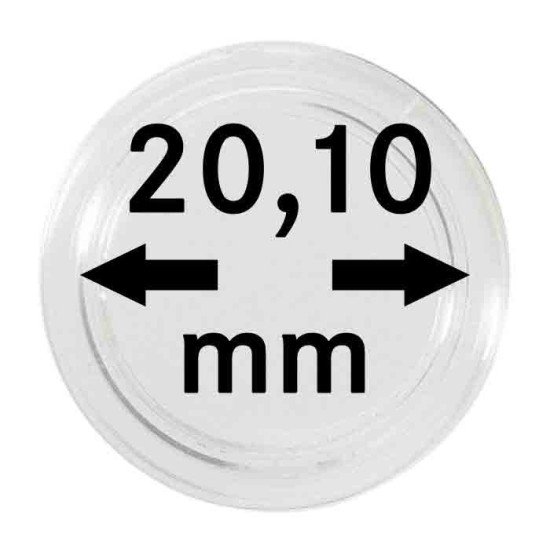 Lindner S22702010P Cápsulas 20.10 mm para monedas grandes y gruesas pqte 10