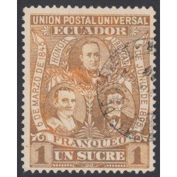 Ecuador 75a Variedad color marrón Variety 1896 UPU Elizalde Noboa Olmedo Usado