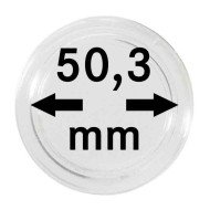 Lindner S22705030P Cápsulas 50.30 para monedas grandes y gruesas pqte 10 Lindner S22705030P Cápsulas 50.30 para monedas grandes y gruesas pqte 10