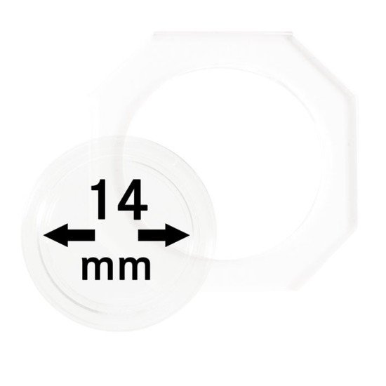 Lindner OS014 Octos para monedas 14 mm Paquete de 2 unidades