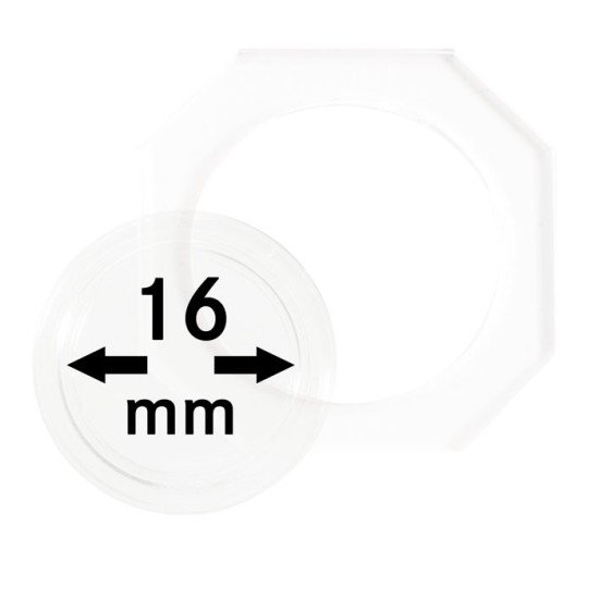Lindner OS016 Octos para monedas 16 mm Paquete de 2 unidades