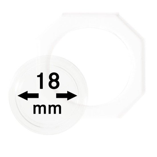 Lindner OS018 Octos para monedas 18 mm Paquete de 2 unidades