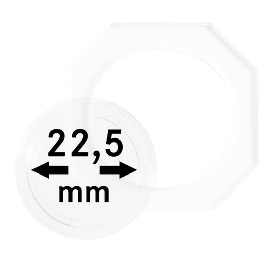 Lindner OS225 Octos para monedas 22,5 mm Paquete de 2 unidades