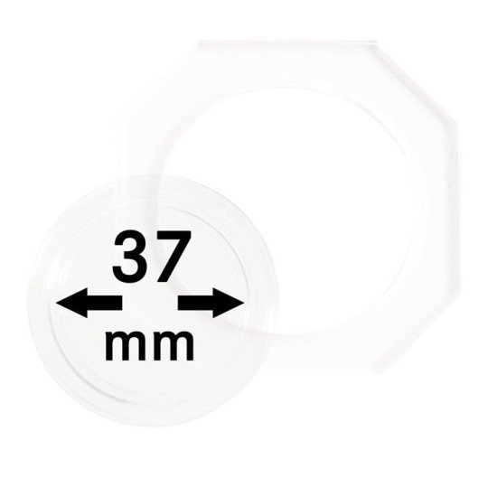 Lindner OS037 Octos para monedas 37 mm Paquete de 2 unidades