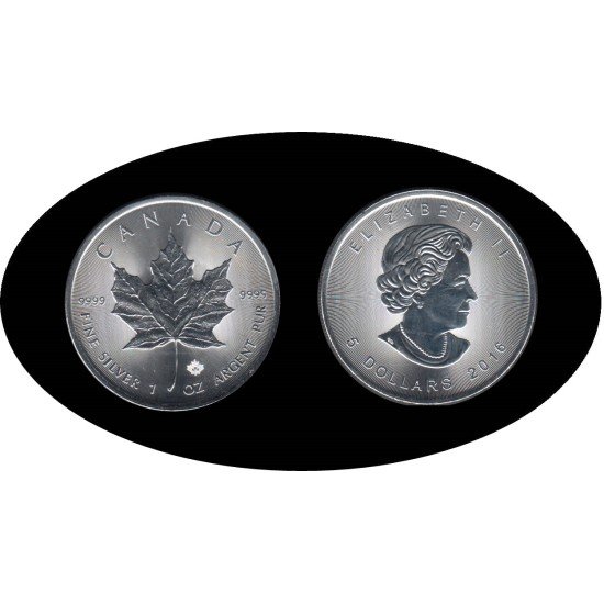 Canadá Canada 1 OZ onza plata  2016 Maple Leaf Elisabeth II 5$  Plata Ag 