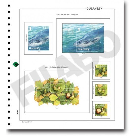 Filabo hojas álbum de sellos de Guernsey 1980-1983 montado con protectores Filabo hojas álbum de sellos de Guernsey 1980-1983 montado con protectores