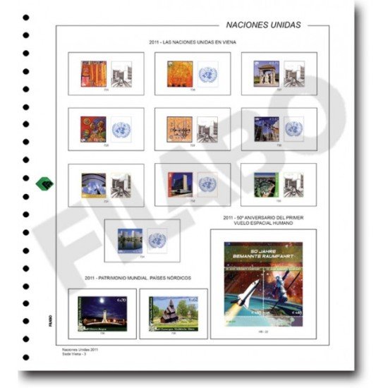 Filabo hojas álbum de sellos Naciones Unidas 1984 registro montado con protectores Filabo hojas álbum de sellos Naciones Unidas 1984 registro montado con protectores