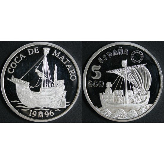 España Spain Monedas Marina Española. España 1996 Coca de Mataró 5 ecus plata España Spain Monedas Marina Española. España 1996 Coca de Mataró 5 ecus plata