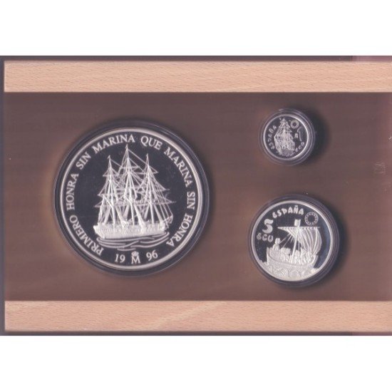 España Spain Monedas Homenaje a la Marina Española 1996 Colección completa plata España Spain Monedas Homenaje a la Marina Española 1996 Colección completa plata