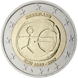Holanda  2009 2 € euros conmemorativos X Aniv. de EMU Unión Económica y Monetaria UEM