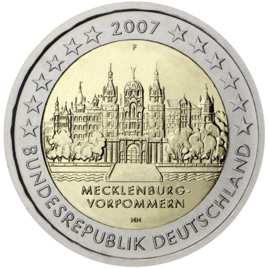 Alemania 2007 2 € euros conmemorativos Mecklenburg -  Vorpommern   ( 5 monedas )    
